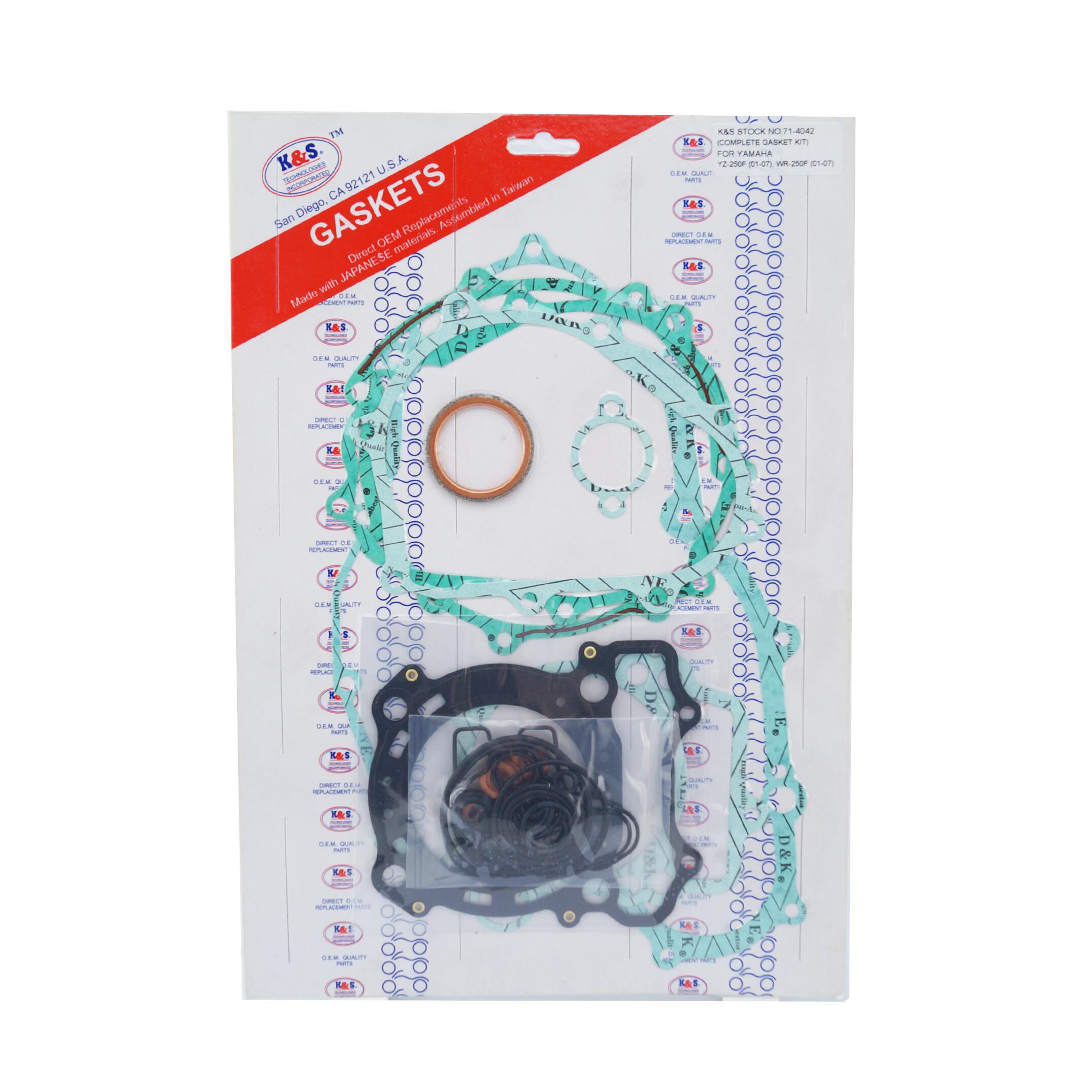 GASKET FULL SET 01-08 YZF WRF, KIT COMPLETE K&S 71-4042 250cc