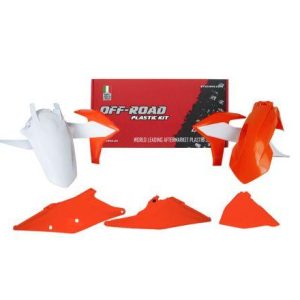 PLASTIC KIT/5 2020-23 EXC/EXC-F OEM 2023, ORANGE/WHITE RTECH R-KITKTM-OEM-433
