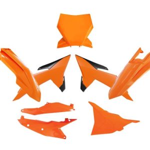 PLASTIC KIT 6PCS KTM SX SXF XC XC-F 2025, R-TECH R-KITKTM-AR0-025 ORANGE BLACK