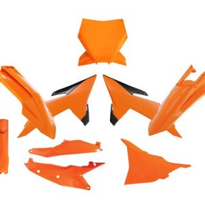 PLASTIC KIT 7PCS KTM SX SXF XC XC-F 2025, R-TECH R-KITKTM-AR0-725 ORANGE BLACK