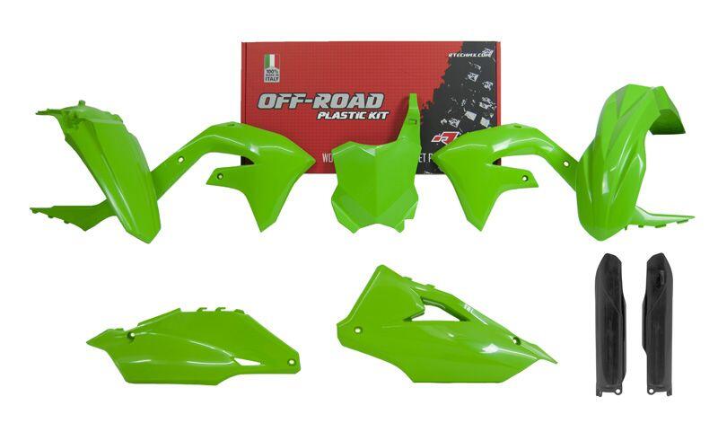 PLASTIC KIT/6 2019-23 KX450F OEM COLOUR 20-21, RTECH R-KITKXF-VE0-699
