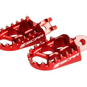 EVO FOOTPEGS RED 02-26 HONDA KAWASAKI CR CRF KX 125 150 250 300 450 1000 1100 57mm SCAR S3515R