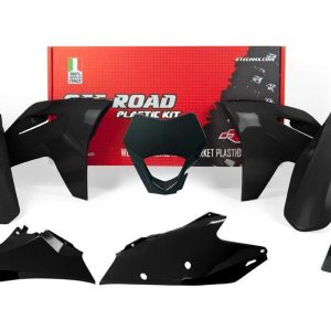 PLASTIC KIT/6 2021-23 EC-ECF BLACK, RTECH R-KITGAS-NR0-521, GASGAS, WITH HEADLIGHT COWL