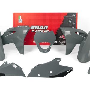 PLASTIC KIT/6 2021-23 EC-ECF QUANTUM GREY, RTECH R-KITGAS-GR0-521, GASGAS, WITH HEADLIGHT COWL
