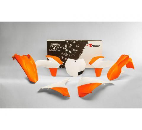 PLASTIC KIT/6 13-16 KTM SX/SXF, OEM 15 ORANGE /WHITE RTECH, R-KITKTM-OEM-592