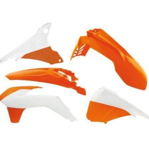 PLASTIC KIT KTM EXC 14-16, OEM 15 ORANGE/WHITE RTECH, R-KITKTM-OEM-495 VENTED FRONT FE
