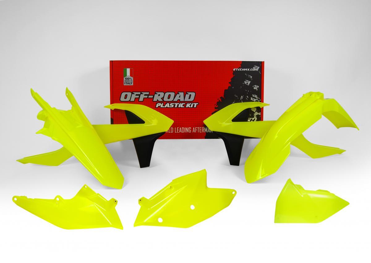 PLASTIC KIT/5 17-19 EXC/EXC-F NEON YELLOW, RTECH R-KITKTM-GF0-417