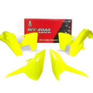 PLASTIC KIT 17-18 HUSKY TE/FE/TX, 4 PIECE ,COLOUR NEON YELLOW, RTECH R-KITHSQ-GF0-417