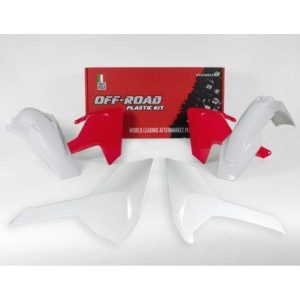PLASTIC KIT 17-18 HUSKY TE/FE/TX, 4 PIECE, COLOUR RED/WHITE, RTECH R-KITHSQ-RQ0-417