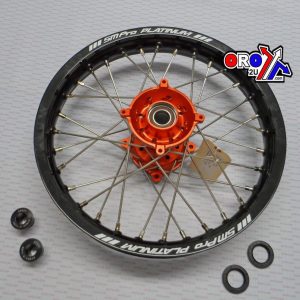 16x1.85 WHEEL KTM 85 BLK/OE, BLACK RIM, ORANGE HUB, RACE SP05706610199
