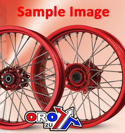18x2.15 WHEEL HON RED/RED, MX-9123 RIM RED, HUB RED, SP04703840301 BLACK NIPPLES