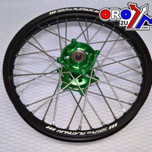 19x2.15 WHEEL KAW BK/GRN RACE, GLOSS RIM, MX-2021 BLACK GLOSS RIM / GREEN HUB, SP053.05.81.01.99