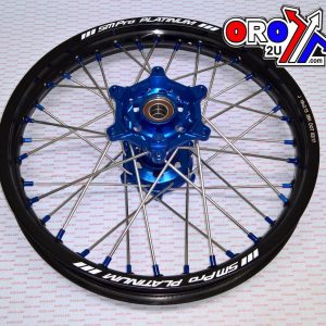 19x2.15 WHEEL HUSKY BLACK/BLUE, MX-5020 BLACK RIM, BLUE HUB, SP05204810104 BLUE NIPPLES