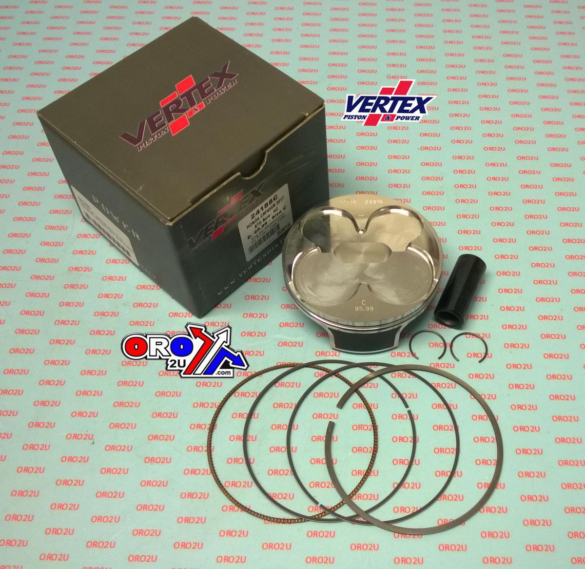 PISTON KIT VERTEX 96.0 D HC HONDA CRF 450 R/RX 17-18, VERTEX 24188D HC COMPR 14,4:1