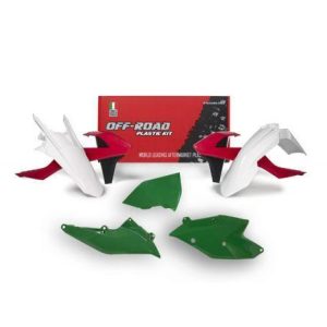PLASTIC KIT/5 17-19 EXC/EXC-F VINTAGE KIT, RED, GREEN AND WHITE, RTECH R-KITKTM-RQ0-417