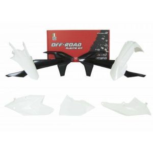 PLASTIC KIT/5 17-19 EXC/EXC-F, WHITE/BLACK, RTECH R-KITKTM-OEM-488