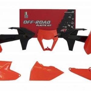 PLASTIC KIT/6 17-19 EXC/EXC-F, OEM 2019, ORANGE/BLACK ENDURO KIT, RTECH R-KITKTM-OEM-518