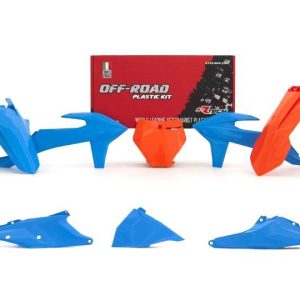 PLASTIC KIT/6 2019-22 KTM SX/SXF, ORANGE/VINTAGE LIGHT BLUE, RTECH R-KITKTM-CL0-599