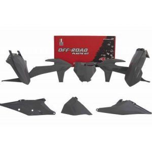 PLASTIC KIT/6 2019-22 KTM SX/SXF QUANTUM GREY, BLACK, RTECH R-KITKTM-GR0-599
