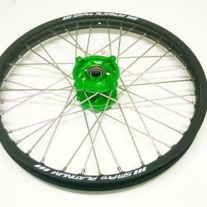 21x1.60 WHEEL KAW BLACK/GREEN, MATT RIM, MX-2002 BLACK MATT RIM, GREEN HUB, SP177.05.80.51.99 MATT RIM