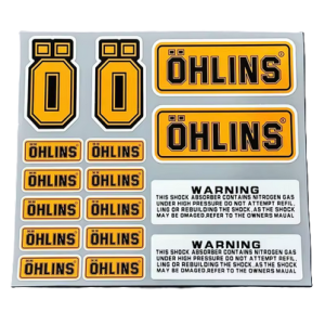 OHLINS SHOCK ABSORBER REFLECTIVE STICKERS DECALS HELMET BRAKE SUSPENSION FRONT FORK DECOR