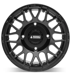 15x10 ASSAULT INDUSTRIES HELLFIRE BEADLOCK WHEELS, SATIN BLACK 4/136 4/137 (4x136 4x137) WHL-136-4-15-10-ILSB