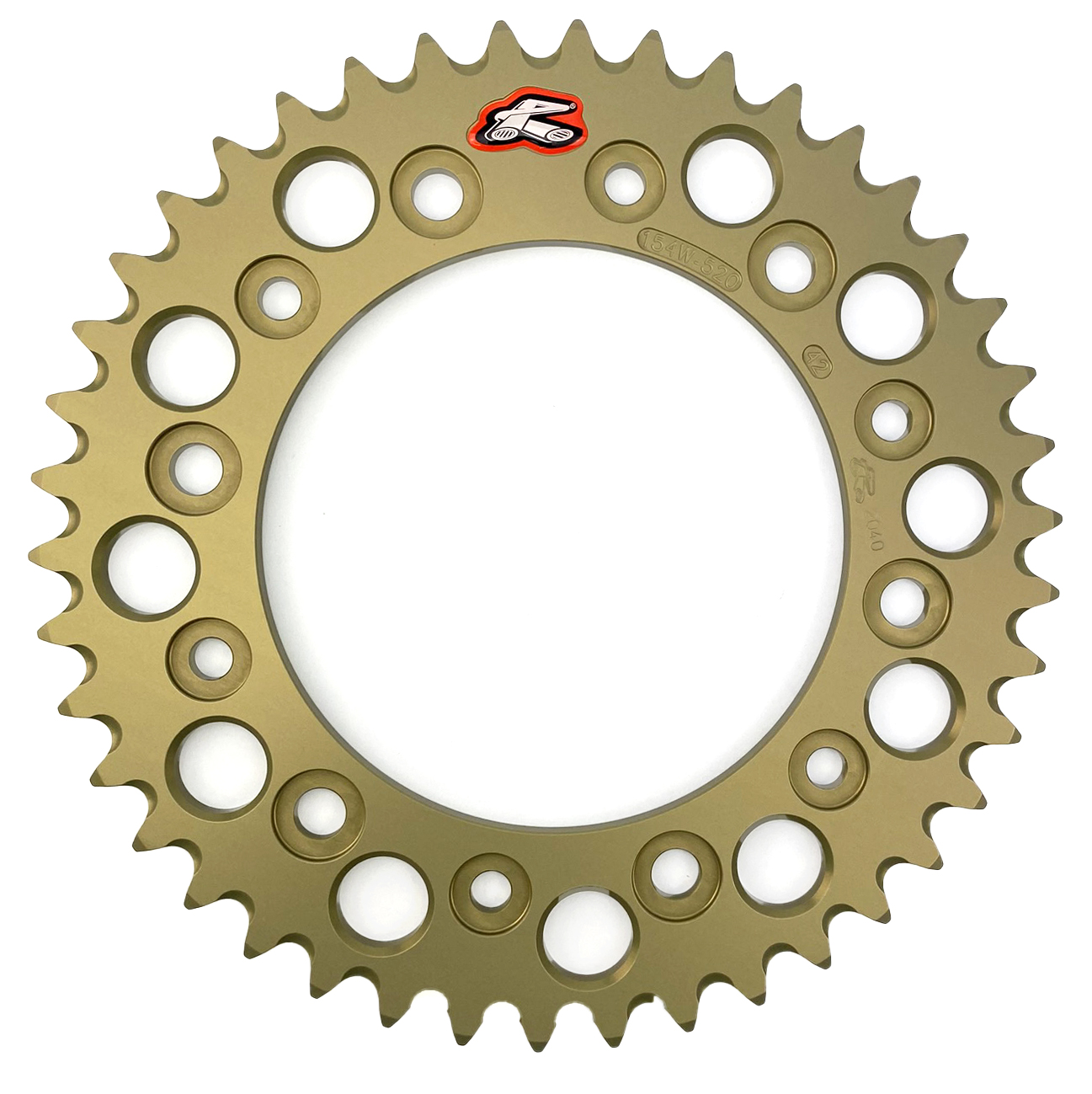 REAR SPROCKET ALLOY RENTHAL, ULTRALITE HARD ANODISED, TITANIUM 154W-520-42GRHA