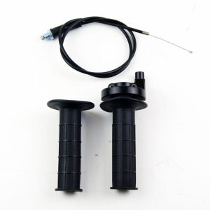 THROTTLE TWISTGRIP ASSY GRIPS + CABLE., Throttle Clamp Racing Alloy
