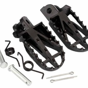 FOOT PEGS 87-96 YAMAHA YZ WR 125 250 BLACK STEEL 1102463
