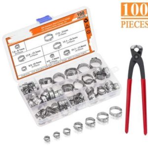100PCS CLIPS TOOL CLAMP SET 6-21mm STEPLESS FUEL LINE