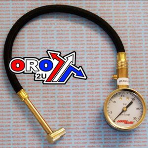 TYRE PRESSURE GAUGE 30 PSI, WITH HOSE & BLEEDER 90* TIP, RA30X