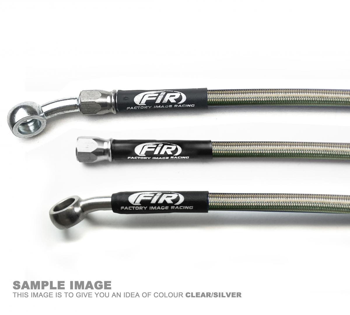 HOSE FRONT BRAKE SILVER / BLK, 1996-1998 TM125 TM250 FIR, KIT DONE