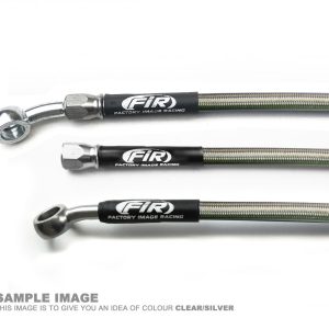 HOSE FRONT BRAKE SILVER / BLK, 2000-2007 DRZ400 SUZUKI FIR, KIT DONE