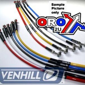 HOSE FRONT BRAKE SILVER / BLK, VENHILL H02-1-067/P, HONDA CRF150R & RB 2007-2018