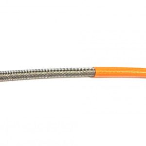 KTM ORANGE HOSE 1 METER 600-03, STAINLESS STEEL BRAIDED HOSE, 600-03OR / PTFE / PVC COVERED, BUILDALINE