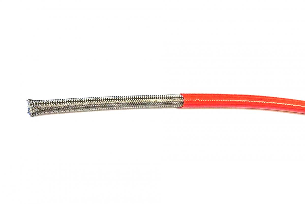 HONDA RED HOSE 1 METER 600-03, STAINLESS STEEL BRAIDED HOSE, 600-03RD / PTFE / PVC COVERED, BUILDALINE