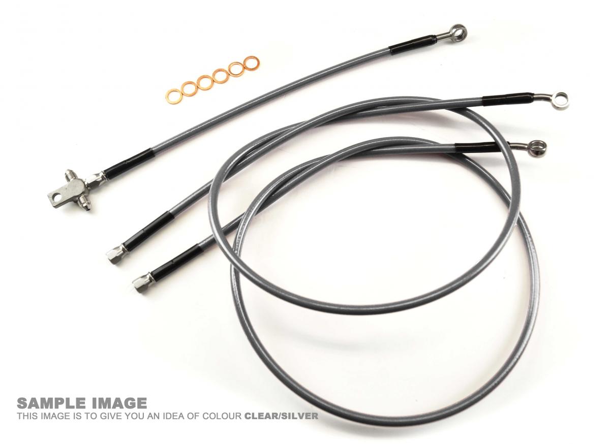 HOSE FRONT BRAKE SILVER / BLK YAMAHA 06-08 RAPTOR 700