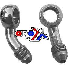 M10 BANJO 45* BEND 3/8UNF GR, B594-03C SWAGE CRIMP FITTING 600 Series -3, GOODRIDGE / STAINLESS STEEL
