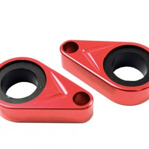 CABLE HOSE CLAMP SET RED ALUMINIUM 20-25mm PACK OF 2