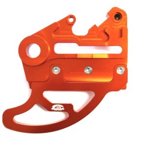 KTM HUSQ REAR DISC GUARD 17-21, FIR ASRDG-02, ORANGE, W/CALIPER MOUNT, 79613975044