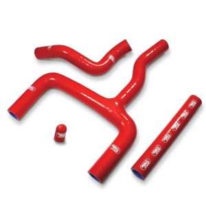 COOLANT HOSE 4 PIECE KIT RED 18-19 BETA 125 200 RR THERMOSTAT BYPASS SAMCO SPORT BET-13-RD